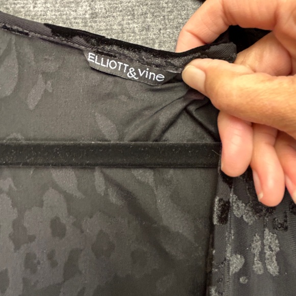 Elliott & vine Open Front Kimono Sheer Black Velvet Floral Size 2X Witchy Whimsi - Picture 4 of 12